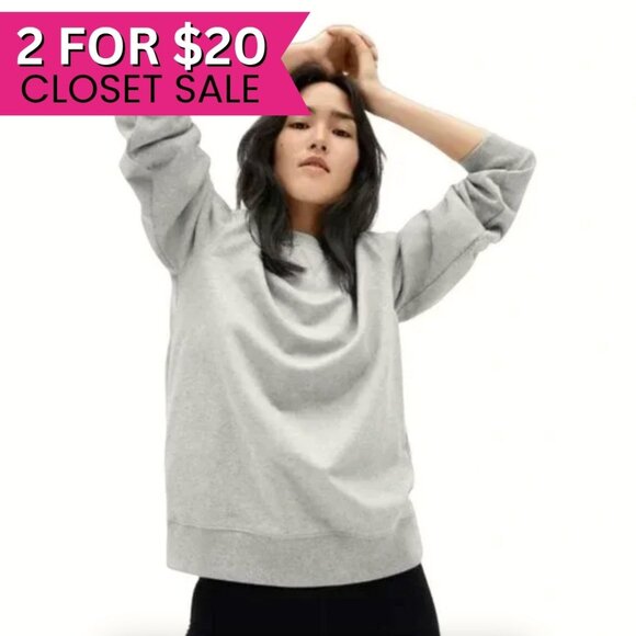 Everlane Womens Gray Crew Neck Sweatshirt Size XXS Pullover Athletic Active - Picture 1 of 10